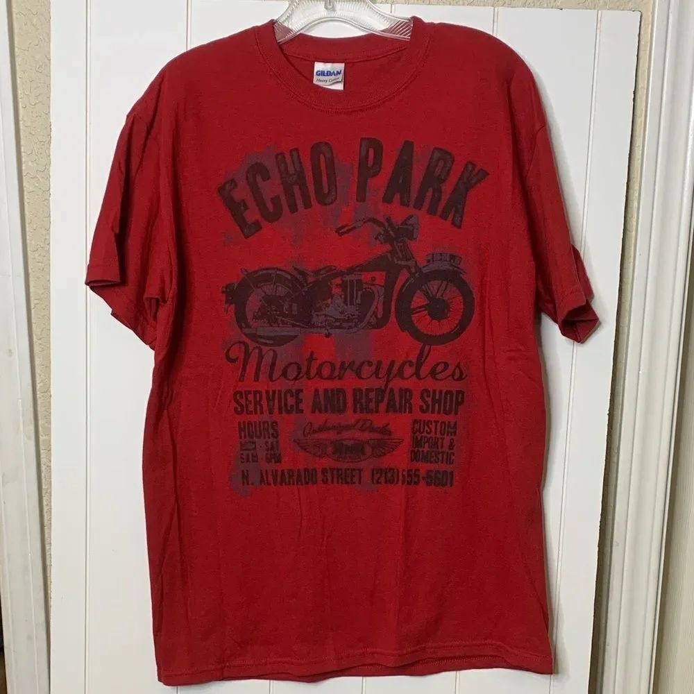 Echo Park Motorcycles T-Shirt, red, men’s medium